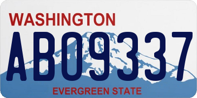 WA license plate ABO9337