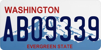 WA license plate ABO9339