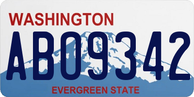 WA license plate ABO9342