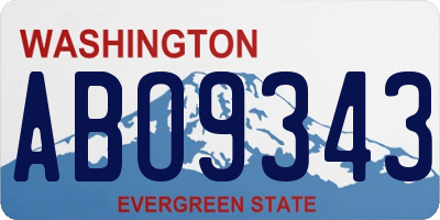 WA license plate ABO9343