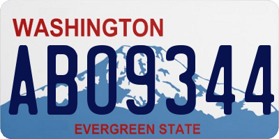 WA license plate ABO9344