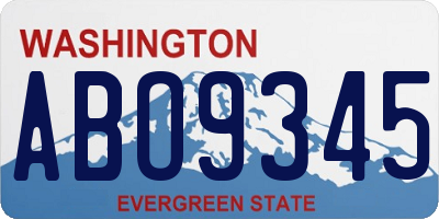 WA license plate ABO9345