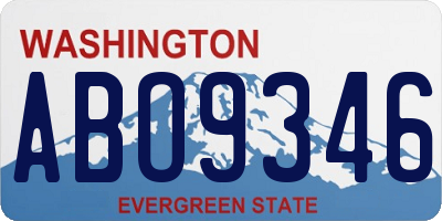 WA license plate ABO9346