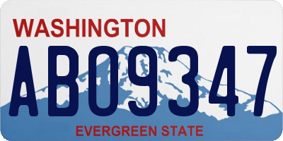 WA license plate ABO9347