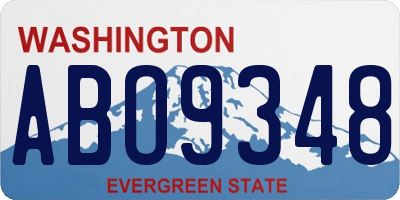 WA license plate ABO9348
