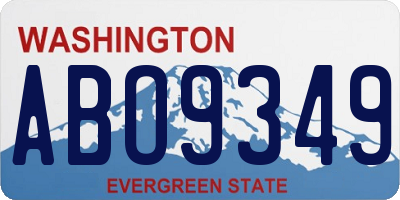 WA license plate ABO9349