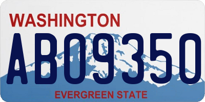 WA license plate ABO9350