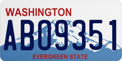 WA license plate ABO9351