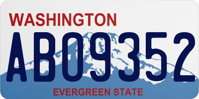 WA license plate ABO9352