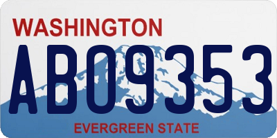 WA license plate ABO9353
