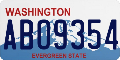 WA license plate ABO9354