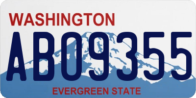 WA license plate ABO9355
