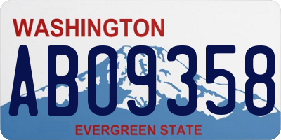 WA license plate ABO9358