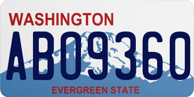 WA license plate ABO9360