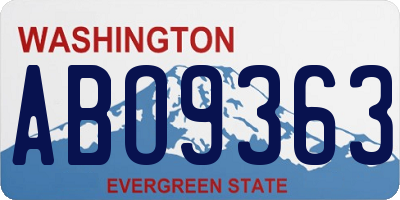 WA license plate ABO9363
