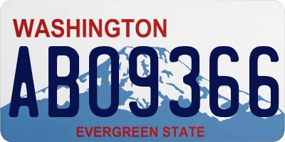 WA license plate ABO9366