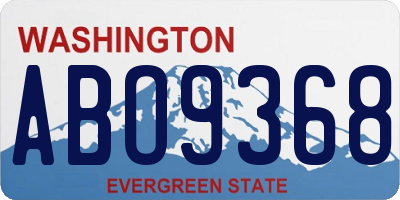 WA license plate ABO9368