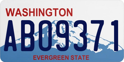 WA license plate ABO9371