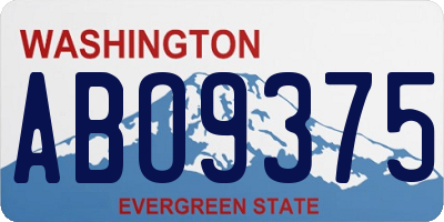 WA license plate ABO9375