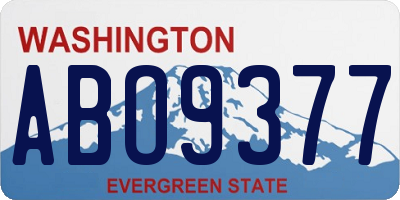 WA license plate ABO9377