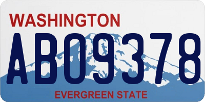 WA license plate ABO9378