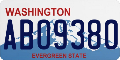 WA license plate ABO9380
