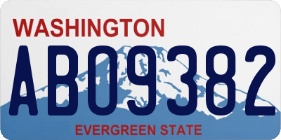 WA license plate ABO9382