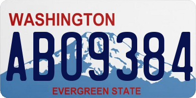 WA license plate ABO9384