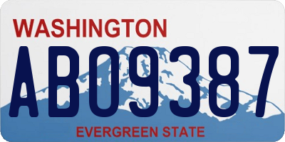 WA license plate ABO9387