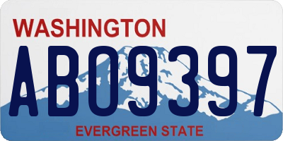WA license plate ABO9397