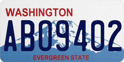 WA license plate ABO9402