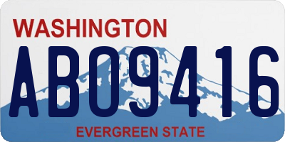 WA license plate ABO9416