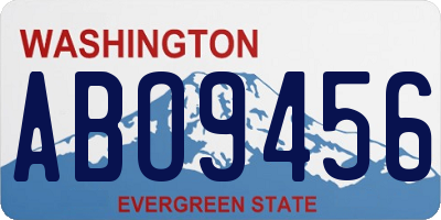 WA license plate ABO9456