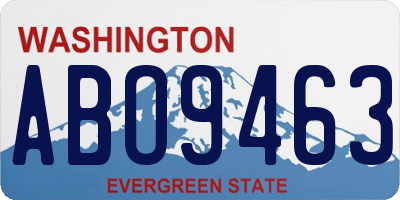 WA license plate ABO9463