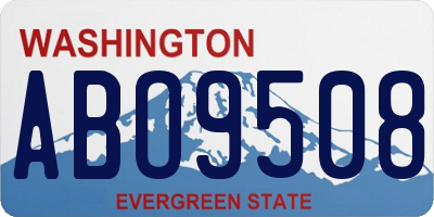 WA license plate ABO9508