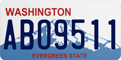 WA license plate ABO9511