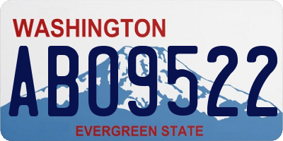 WA license plate ABO9522