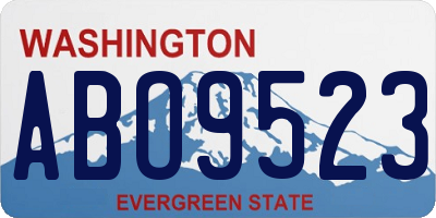 WA license plate ABO9523