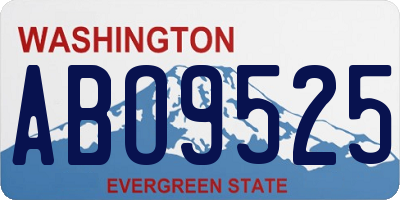 WA license plate ABO9525