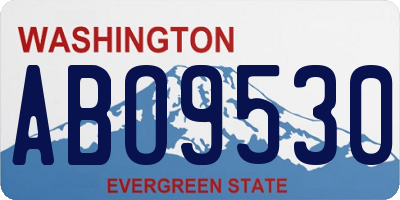 WA license plate ABO9530