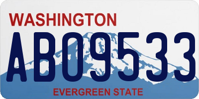WA license plate ABO9533