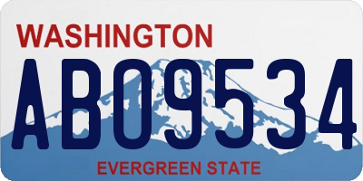 WA license plate ABO9534