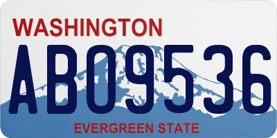 WA license plate ABO9536