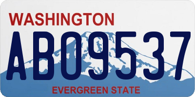 WA license plate ABO9537