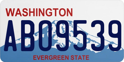 WA license plate ABO9539