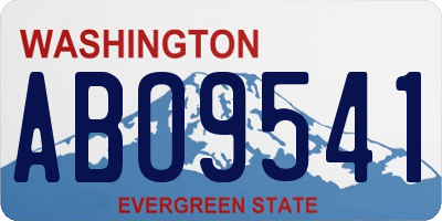 WA license plate ABO9541