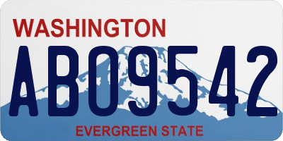 WA license plate ABO9542