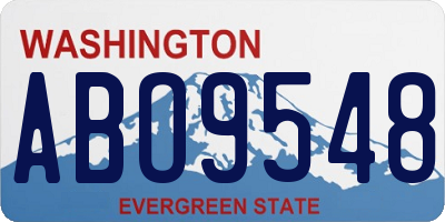 WA license plate ABO9548