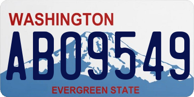 WA license plate ABO9549