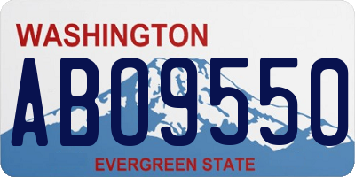 WA license plate ABO9550